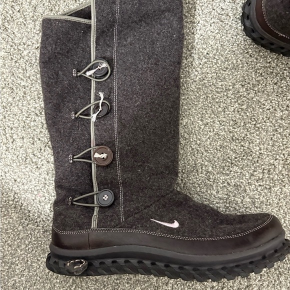 Nike Valenka Wool Soft Grey Winter Sherpa Lined Boots Size 7 - Picture 9 of 13